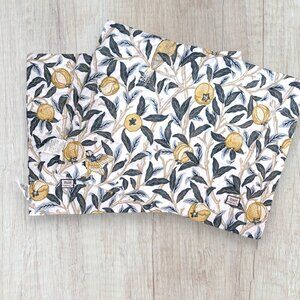 William Morris & Co Pomegranate Ochre Standard Shams Set of 2 Cotton Percale NEW